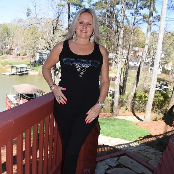 Van Halen Rhinestone  bling sleeveless tank top  XS,S,M,L,XL,XXL, … - Picture 4 of 13